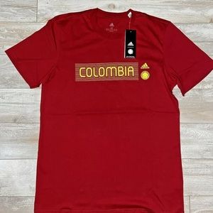 UNISEX ADIDAS COLOMBIA RED T SHIRT MEDELLIN THEMED “De Trote Por La Eterna”.